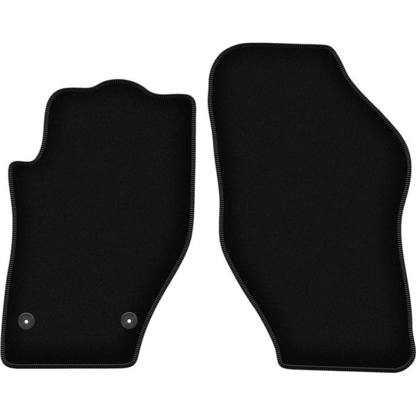 Wielganizator Tappetini Anteriori In Velluto Per Peugeot 308 Cc (2007-2013, Cabriolet) Neri, Set 2 Pz, Con Fissaggi-image