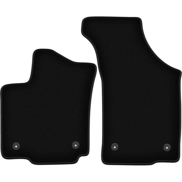 Wielganizator Tappetini Anteriori In Velluto Per Volkswagen Phaeton (2002-2016, Berlina) Neri, Set 2 Pz, Con Fissaggi-image