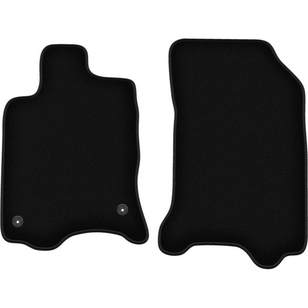 Wielganizator Tappetini Anteriori In Velluto Per Renault Laguna Ii (2001-2007, Station Wagon, Liftback) Neri, Set 2 Pz, Con Fissaggi-image