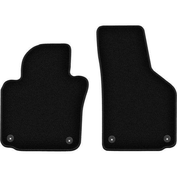 Wielganizator Tappetini Anteriori In Velluto Per Volkswagen Eos (2005-2015, Cabriolet) Neri, Set 2 Pz, Con Fissaggi-image