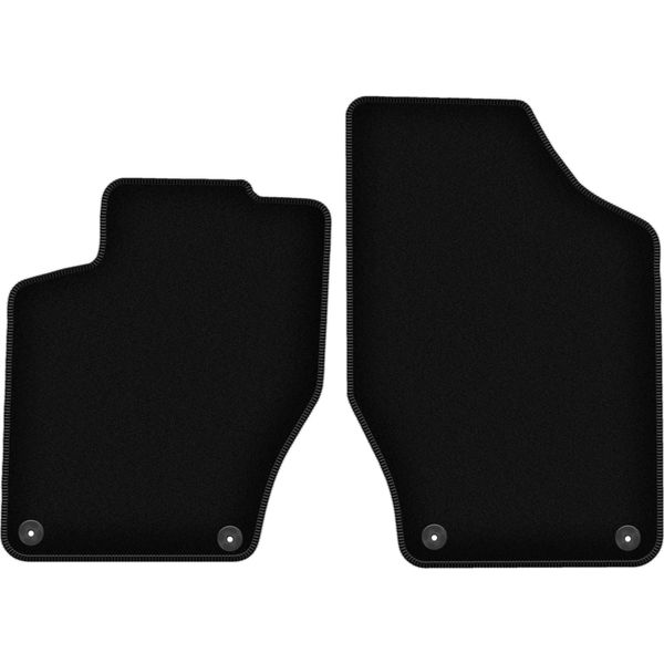 Wielganizator Tappetini Anteriori In Velluto Per Peugeot 308 I (2007-2013, Hatchback, Station Wagon, Sw) Neri, Set 2 Pz, Con Fissaggi-image