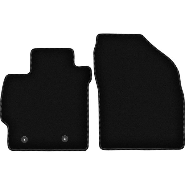 Wielganizator Tappetini Anteriori In Velluto Per Toyota Corolla E14 / E15 (2007-2012, Station Wagon, Berlina) Neri, Set 2 Pz, Con Fissaggi-image