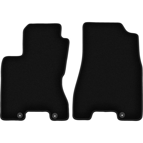 Wielganizator Tappetini Anteriori In Velluto Per Nissan X-Trail Ii T31 (2007-2014, Suv) Neri, Set 2 Pz, Con Fissaggi-image