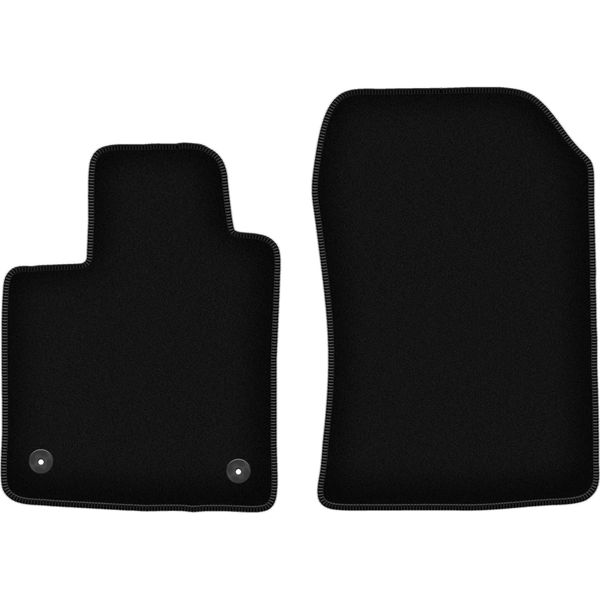 Wielganizator Tappetini Anteriori In Velluto Per Renault Twingo Ii (2007-2014, Hatchback) Neri, Set 2 Pz, Con Fissaggi-image