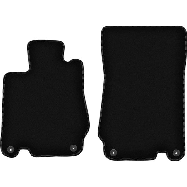 Wielganizator Tappetini Anteriori In Velluto Per Mercedes Sl R230 (2001-2011, Roadster) Neri, Set 2 Pz, Con Fissaggi-image