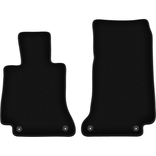 Wielganizator Tappetini Anteriori In Velluto Per Mercedes E W213 (2015-, Berlina, Station Wagon, Liftback, Coupé) Neri, Set 2 Pz, Con Fissaggi-image