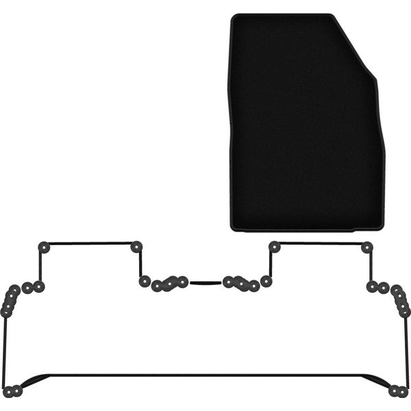 Wielganizator Tappetini Anteriori In Velluto Per Renault Scenic Iii (2009-2016, Minivan) Neri, Set 2 Pz, Con Fissaggi-image