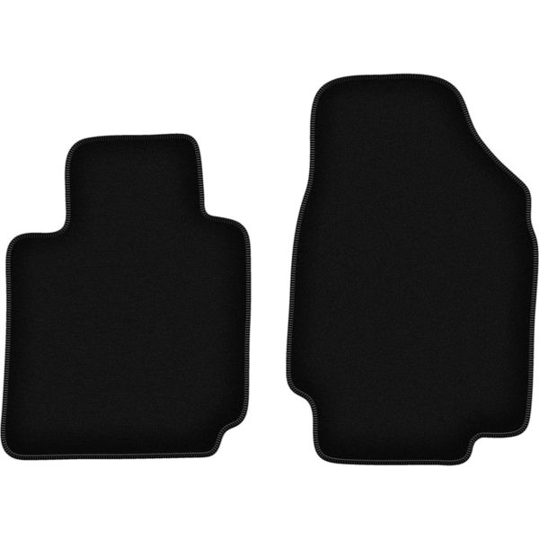 Wielganizator Tappetini Anteriori In Velluto Per Nissan Micra K12 Cc (2003-2010, Cabriolet) Neri, Set 2 Pz, Con Fissaggi-image