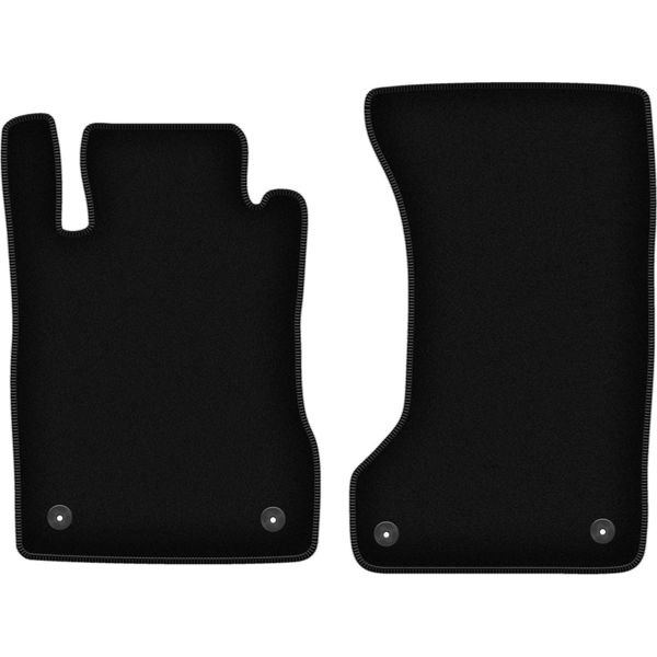 Wielganizator Tappetini Anteriori In Velluto Per Mercedes W211 4Matic (2003-2009, Berlina, Station Wagon) Neri, Set 2 Pz, Con Fissaggi-image