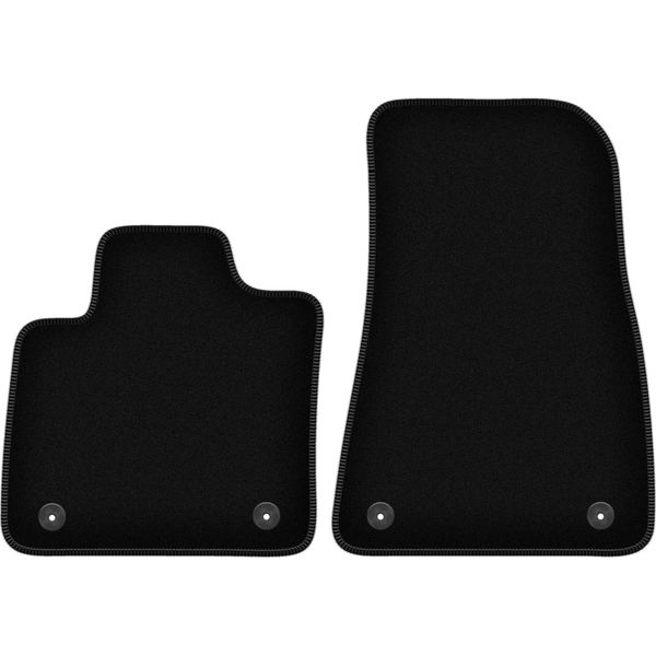Wielganizator Tappetini Anteriori In Velluto Per Volvo XC40 Electric (2020-, Crossover) Neri, Set 2 Pz, Con Fissaggi-image
