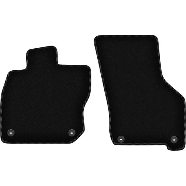 Wielganizator Tappetini Anteriori In Velluto Per Volkswagen Golf Viii Etsi (2020-, Alltrack, Hatchback, Station Wagon, Variant) Neri, Set 2 Pz, Con Fissaggi-image