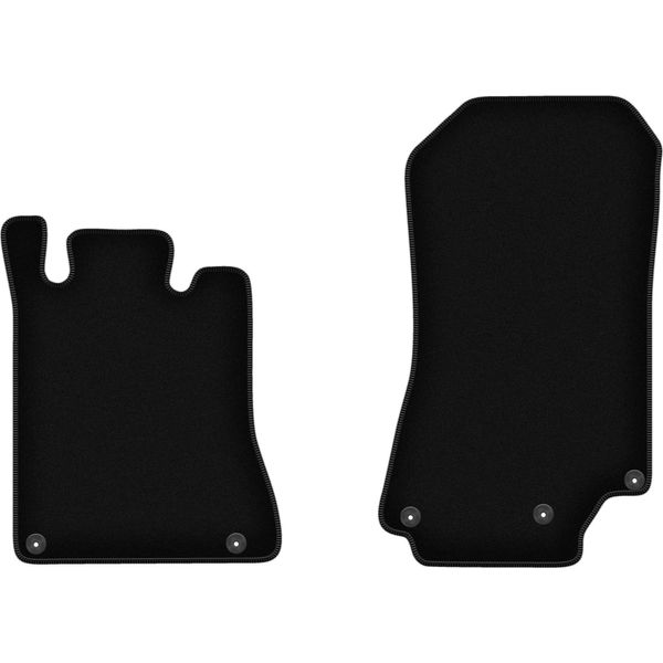 Wielganizator Tappetini Anteriori In Velluto Per Mercedes Sl R129 (1989-2001, 500 Sl) Neri, Set 2 Pz, Con Fissaggi-image