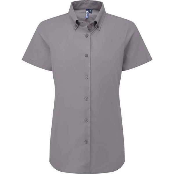 Premier - Camicia Formale "Supreme"" Da Donna A Maniche Corte PC7795 (Xxs) (Acciaio)"-image