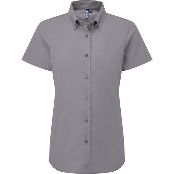 Premier - Camicia Formale "Supreme"" Da Donna A Maniche Corte RW10691 (Xxs) (Grigio Acciaio)"-image
