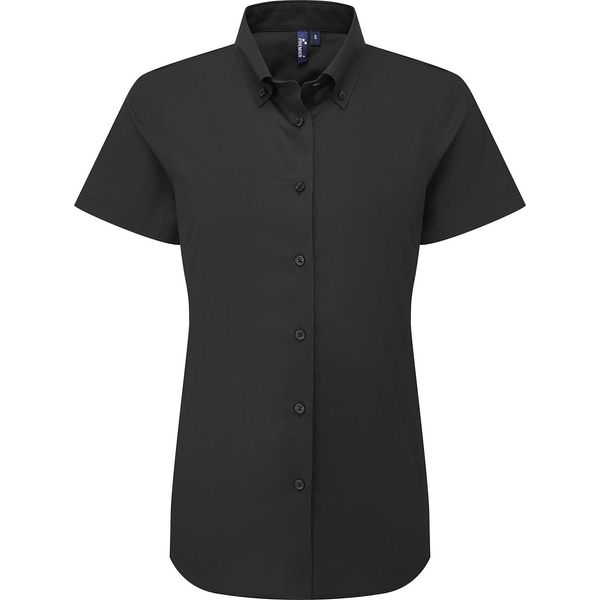 Premier - Camicia Formale "Supreme"" Da Donna A Maniche Corte RW10691 (Xxs) (Nero)"-image
