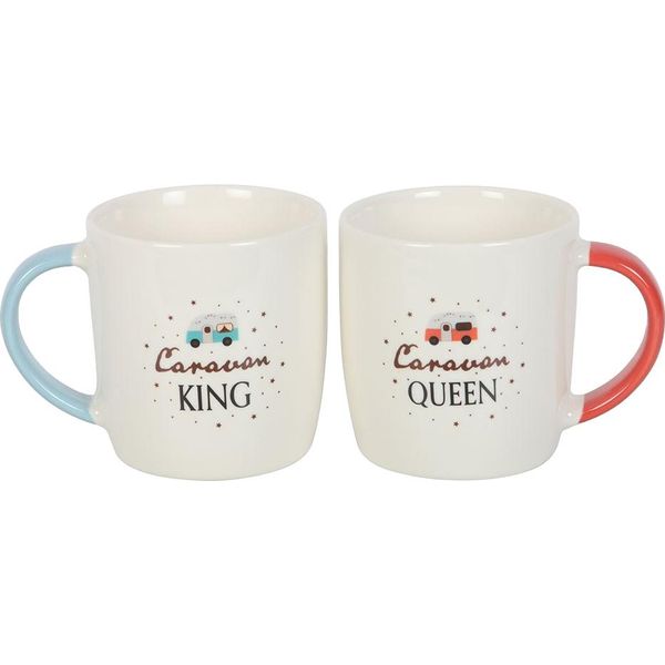 Something Different - Set Di Tazze "Caravan King E Caravan Queen"", Coppia - Confezione Da 2 SD9814 (Taglia Unica) (Bianco/Blu/Rosso)"-image