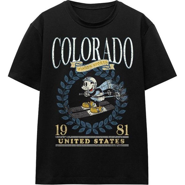 Disney - Maglietta "Colorado Ski"" Per Uomo/Donna Unisex TV17127 (M) (Nero)"-image