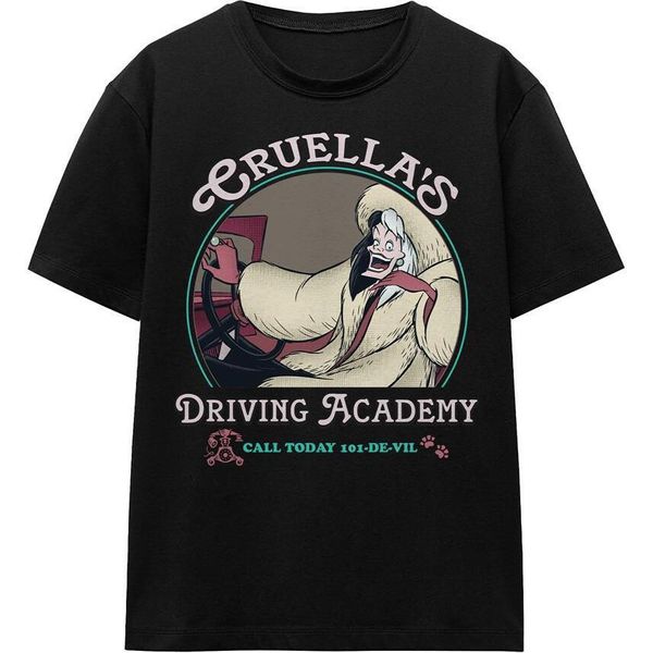 Disney Villains - Maglietta "Scuola Guida Di Crudelia"" Per Bambini/Ragazzi Unisex TV17344 (M) (Schwarz)"-image