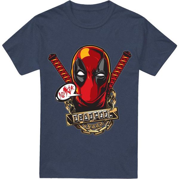 Deadpool - Maglietta Da Uomo/Donna Unisex TV17380 (L) (Blu Navy Screziato)-image