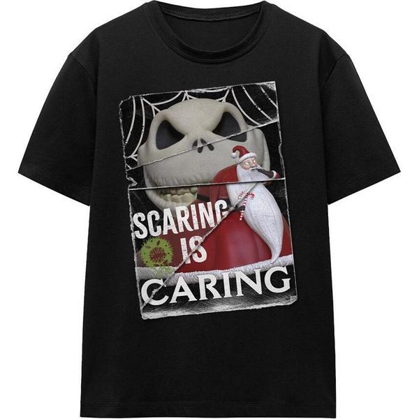 The Nightmare Before Christmas - Maglietta "Scaring Is Caring"" Per Bambini/Ragazzi Unisex TV17323 (M) (Schwarz)"-image