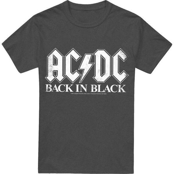 Ac/Dc - Maglietta "Back In Black"" Per Uomo/Donna Unisex TV17436 (Xxl) (Charcoal)"-image