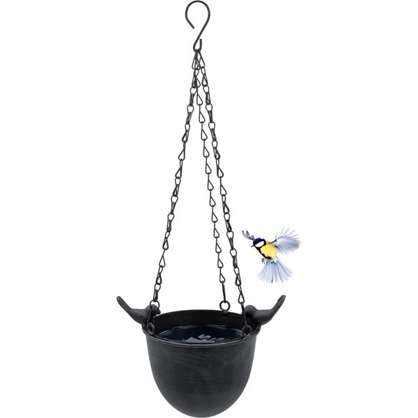 3.07 Mangiatoia Per Uccelli Da Appendere - Circa Ø 15 Cm X 13 Cm - Mangiatoia Per Uccelli In Metallo Grigio-image