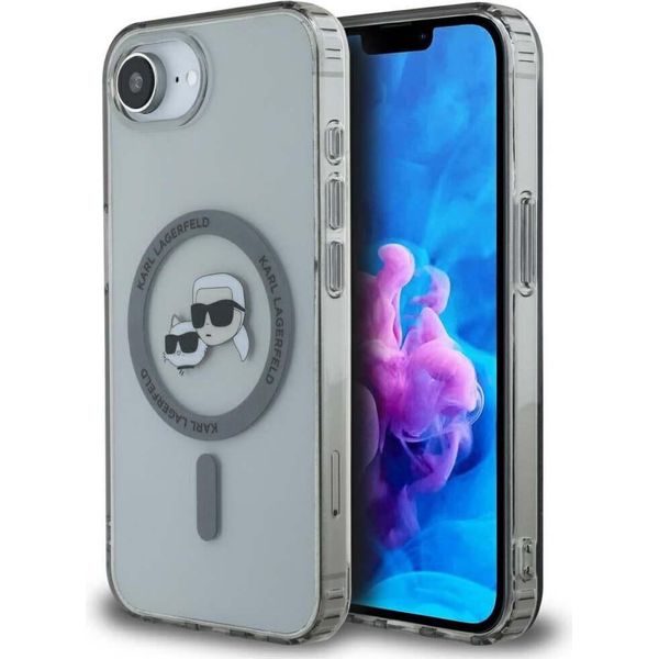 Custodia Karl Lagerfeld Iml Metal Karl & Choupette Heads Magsafe Do Iphone 16E Czarny-image