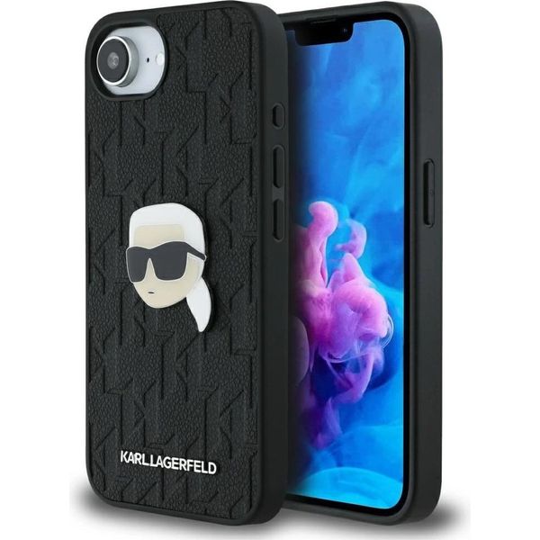 Custodia Karl Lagerfeld Monogram Karl Head Pin Do Iphone 16E Czarny-image
