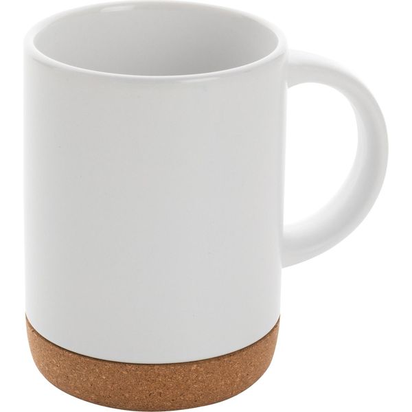 Xd Collection - Tazza Da Caffè, Sughero, Ceramica, 280Ml XD131 (Taglia Unica) (Bianco)-image