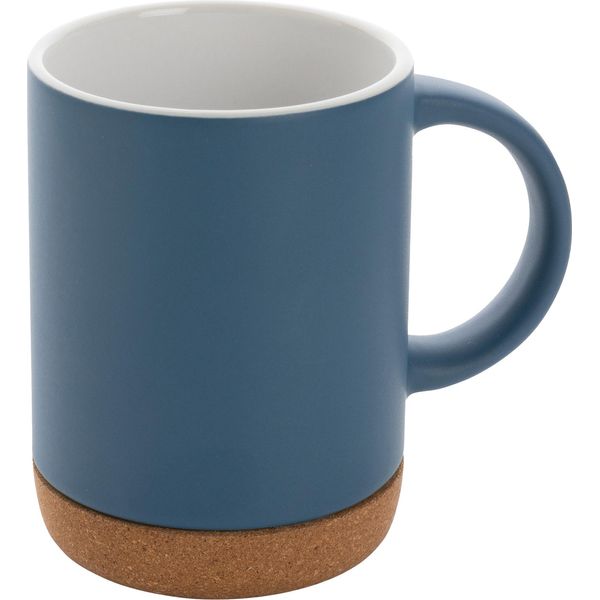 Xd Collection - Tazza Da Caffè, Sughero, Ceramica, 280Ml XD131 (Taglia Unica) (Blu/Bianco)-image