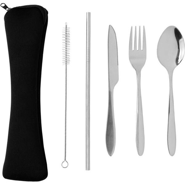 Xd Collection - Set Di Posate In Acciaio Inox Riutilizzabili XD563 (Taglia Unica) (Argento)-image