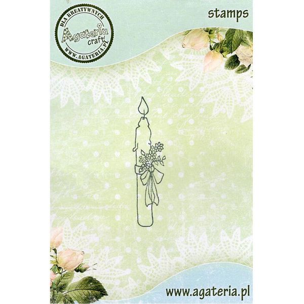 Agateria - Timbro Trasparente Timbro Movente Timbro Trasparente, Candela, Candela Per Battesimo/Comunione-image