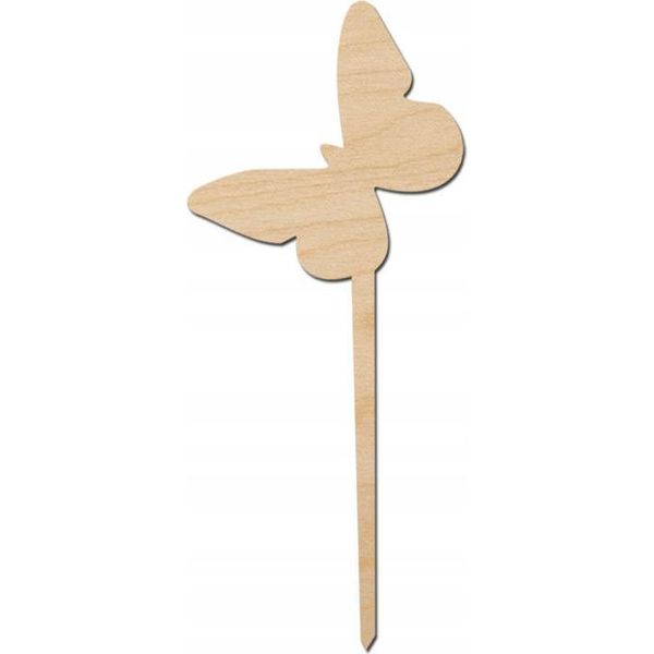 Decorazione In Legno Su Bastone 14 Cm Farfalla-image