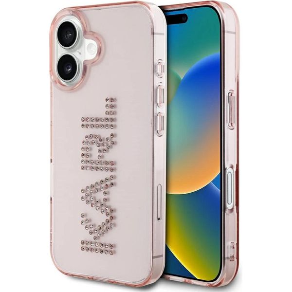 Custodia Karl Lagerfeld Iml Strass Logo Do Iphone 16 RóżOwy-image