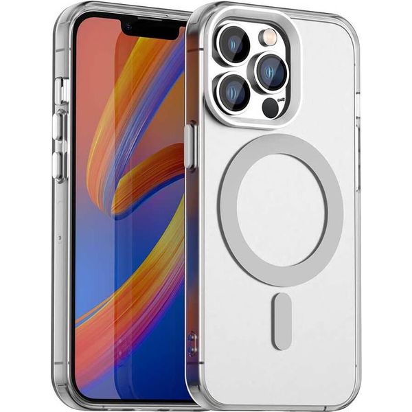 Custodia Magnetica Per Iphone 14 Pro Max, Sottile Custodia Traslucida Opaca Antiurto Bianca-image