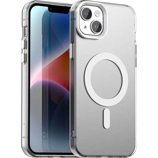 Custodia Magnetica Per Iphone 15, Sottile Custodia Antiurto Opaca Traslucida Bianca-image
