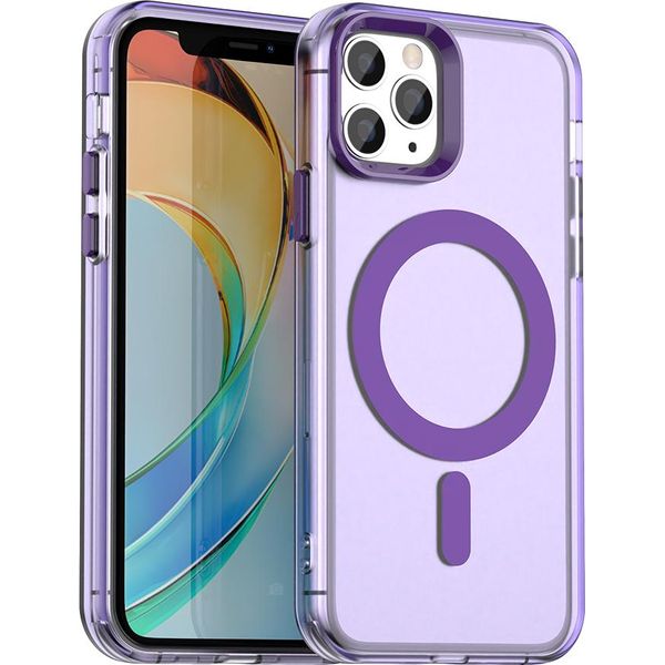 Custodia Magnetica Per Iphone 11 Pro Max, Sottile Custodia Traslucida Opaca Antiurto Viola-image