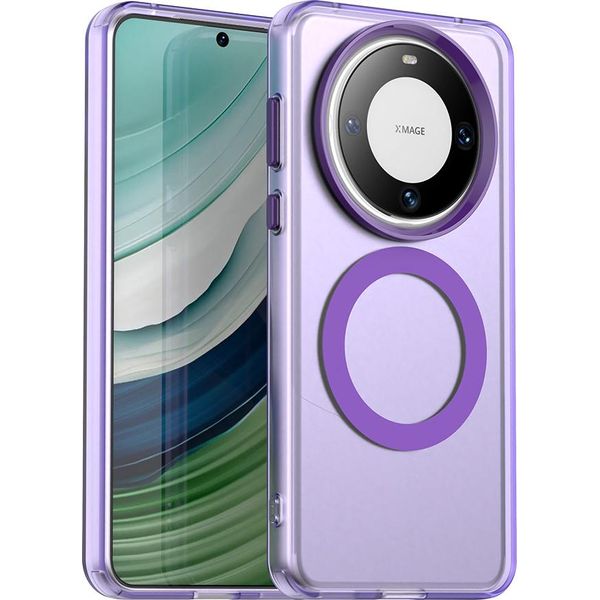 Custodia Magnetica Per Huawei Mate 60, Sottile Custodia Traslucida Opaca Antiurto Viola-image