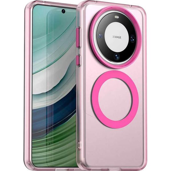 Custodia Magnetica Per Huawei Mate 60, Sottile Custodia Traslucida Opaca Antiurto Rosso-image