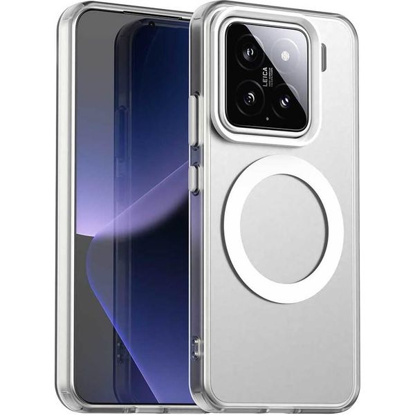 Custodia Magnetica Per Xiaomi 15, Sottile Custodia Traslucida Opaca Antiurto Bianco-image