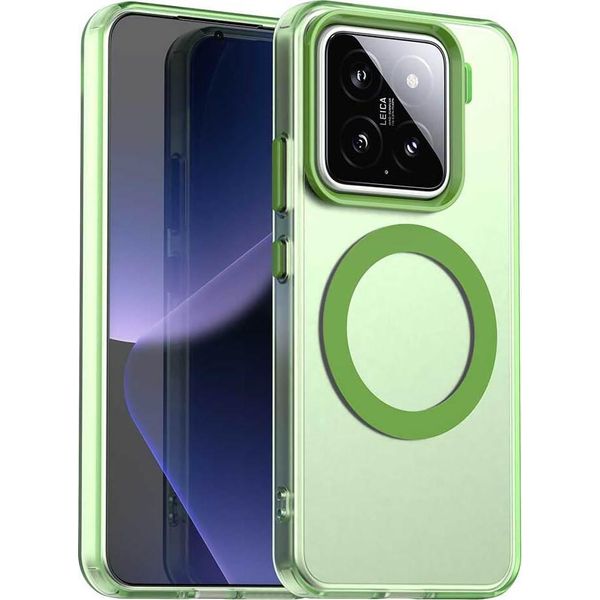 Custodia Magnetica Per Xiaomi 15, Sottile Custodia Traslucida Opaca Antiurto Verde-image