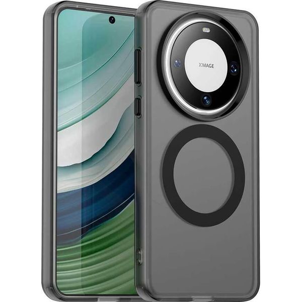 Custodia Magnetica Per Huawei Mate 60 Pro+, Sottile Custodia Traslucida Opaca Antiurto Nero-image
