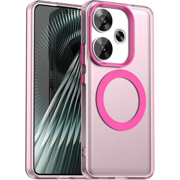 Custodia Magnetica Per Xiaomi Poco F6 5G, Sottile Custodia Traslucida Opaca Antiurto Rosso-image