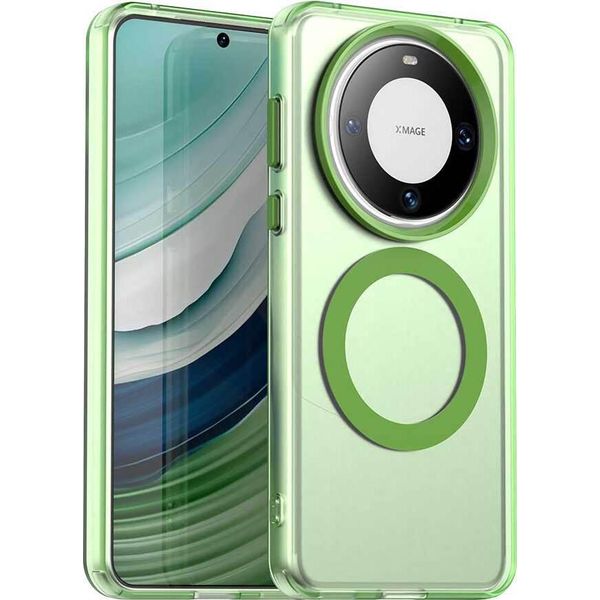 Custodia Magnetica Per Huawei Mate 60 Pro, Sottile Custodia Traslucida Opaca Antiurto Verde-image