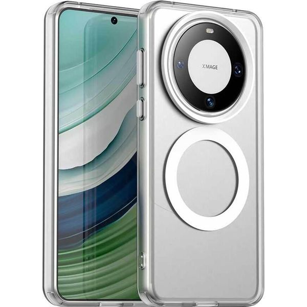 Custodia Magnetica Per Huawei Mate 60 Pro+, Sottile Custodia Traslucida Opaca Antiurto Bianco-image