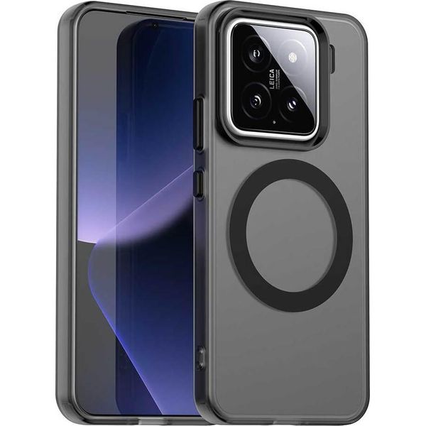 Custodia Magnetica Per Xiaomi 15, Sottile Custodia Traslucida Opaca Antiurto Nero-image