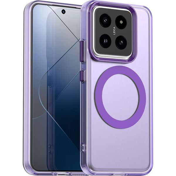 Custodia Magnetica Per Xiaomi 14 Pro, Sottile Custodia Traslucida Opaca Antiurto Viola-image