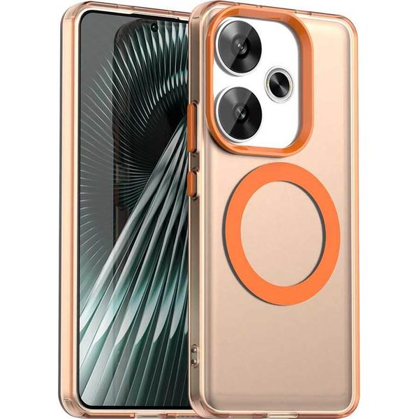 Custodia Magnetica Per Xiaomi Poco F6 5G, Sottile Custodia Opaca Traslucida Antiurto Arancione-image