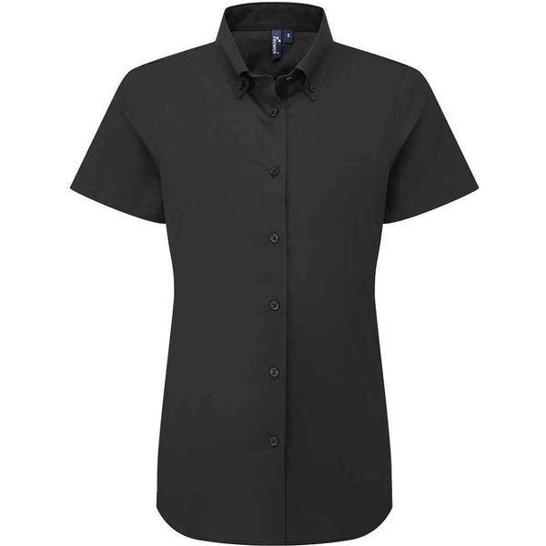 Premier - Camicia Formale "Supreme"" Da Donna A Maniche Corte PC7795 (Xxs) (Nero)"-image