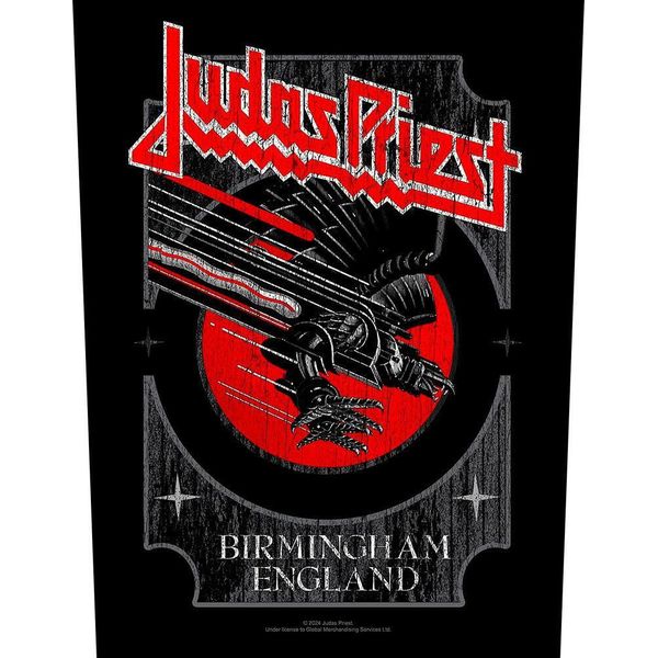 Judas Priest - Album Design - Patch "Birmingham"" RO13316 (Taglia Unica) (Nero/Rosso)"-image